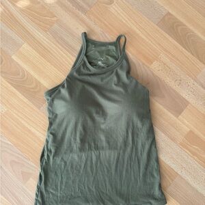 Klassy Network Olive Ribbed Tank Top